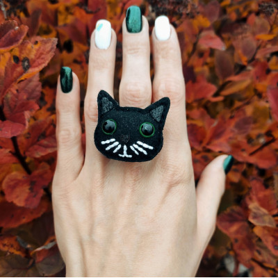 Кольцо "Котик" з фетру Handmade